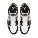 Jordan 1 Mid Patent Black White Gold 852542-007