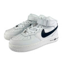 Nike Air Force 1 High White  Black Logo Winter С МЕХОМ