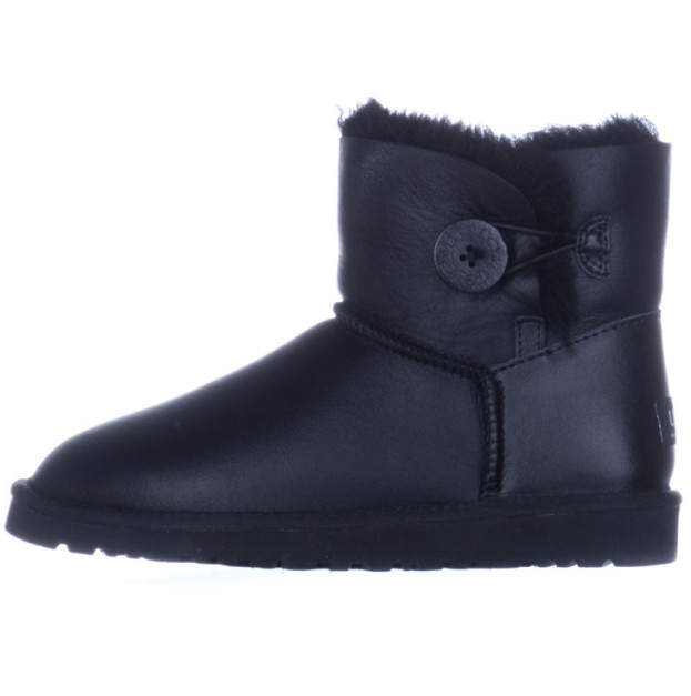 UGG Classic Mini Button Leather Black