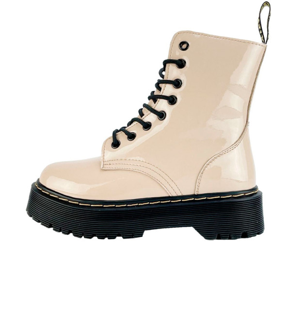 Dr. Martens Jadon Leather Polished Boots Beige С МЕХОМ