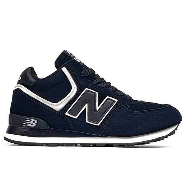New Balance 574 High Black White Winter З ХУТРОМ