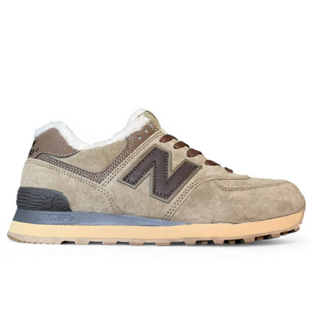New Balance 574 Beige Brown Winter С МЕХОМ