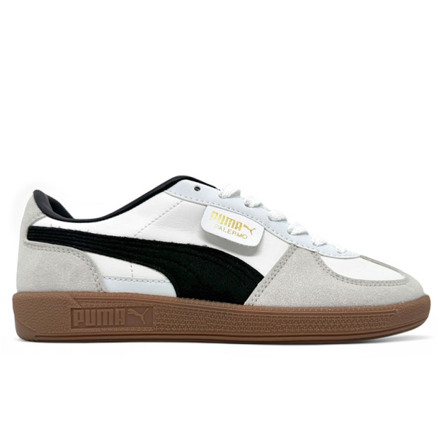 Puma Palermo Leather White Grey Black Gum 396464-01