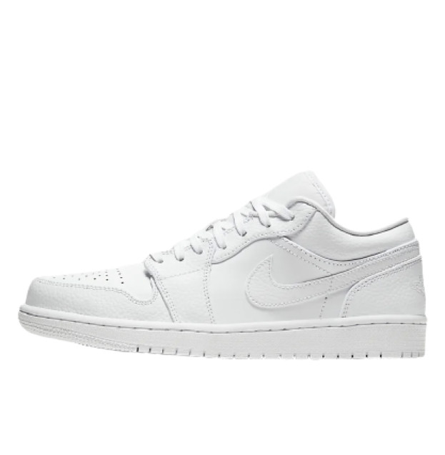 Jordan 1 Low Triple White Tumbled Leather 553558-130