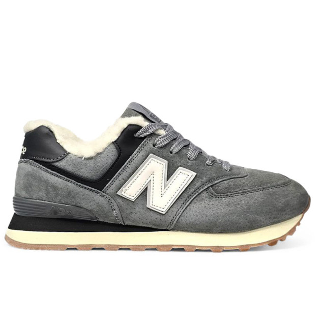 New Balance 574 Grey White С МЕХОМ