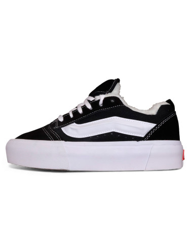 Vans Knu Skool Platform Black White З ХУТРОМ
