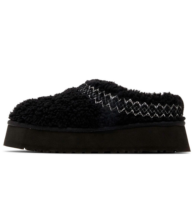 UGG Tazz Slipper Heritage Braid Black Platform 1143976-BLK