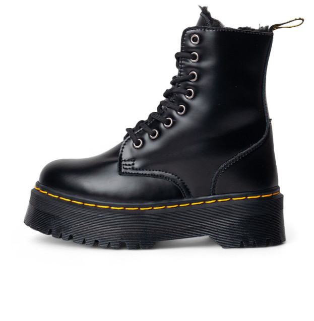 Dr. Martens Jadon Hi Fur-Lined Smooth Leather Platform Boots Black З ХУТРОМ